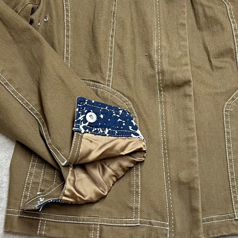 Boden Women Brown Cotton Contrast Stitch Utility Bomber Jacket Size US 8 GUC - Picture 5 of 9